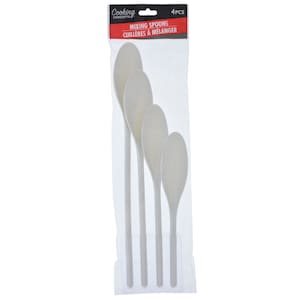 Cooking Concepts White Plastic Mixing Spoons, 4-Ct. Packs