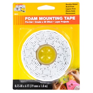 Super Glue Pre-Cut Foam Mounting Tape, 6-ft. Rolls