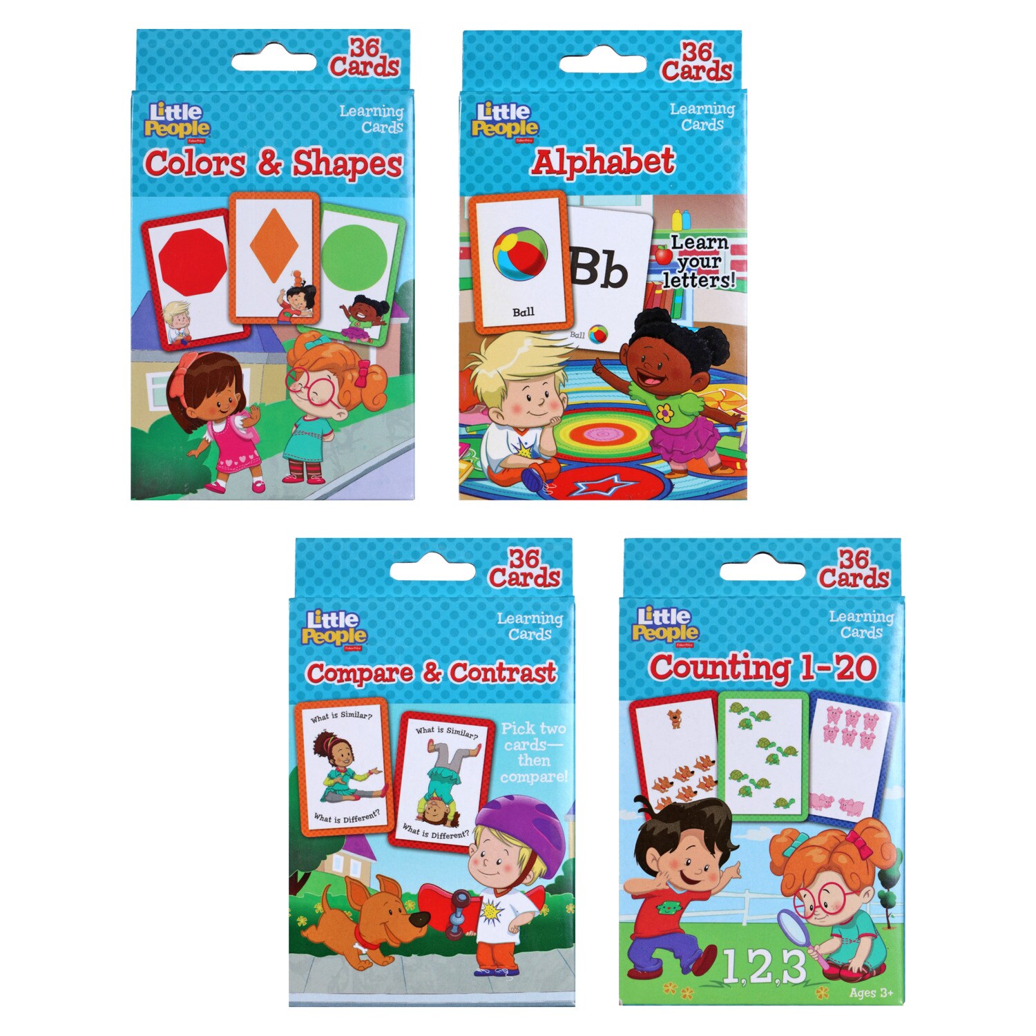 Fisher Price Little People Compare & Contrast Learning Cards BRAND NEW 