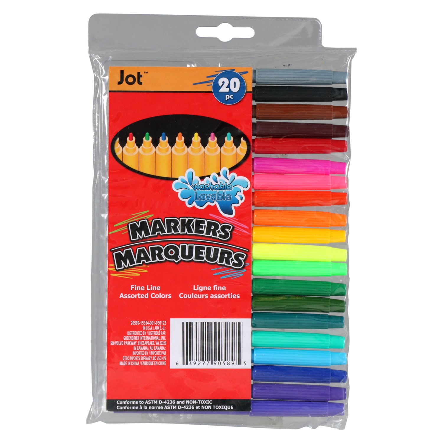 Free Shipping Details about   20 Cool New JOT Ink MARKERS Fine Line Assorted Colors ~ Washable 