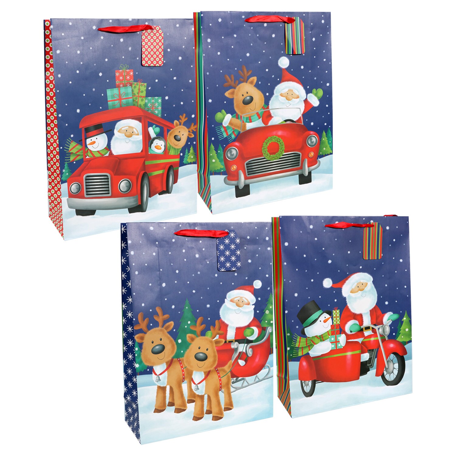 Details about   Red White New Gift Card Holder Bags By Christmas House Santa Claus 4.5"H x4.25"W