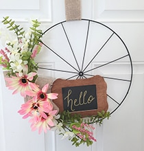 Simple DIY Bicycle Wheel Wreath