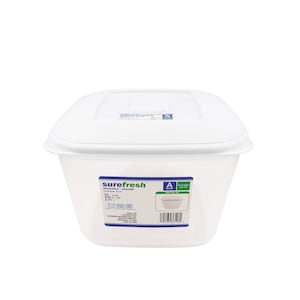 Sure Fresh Large Square Plastic Food Storage Containers with Lids, 108.5 oz.