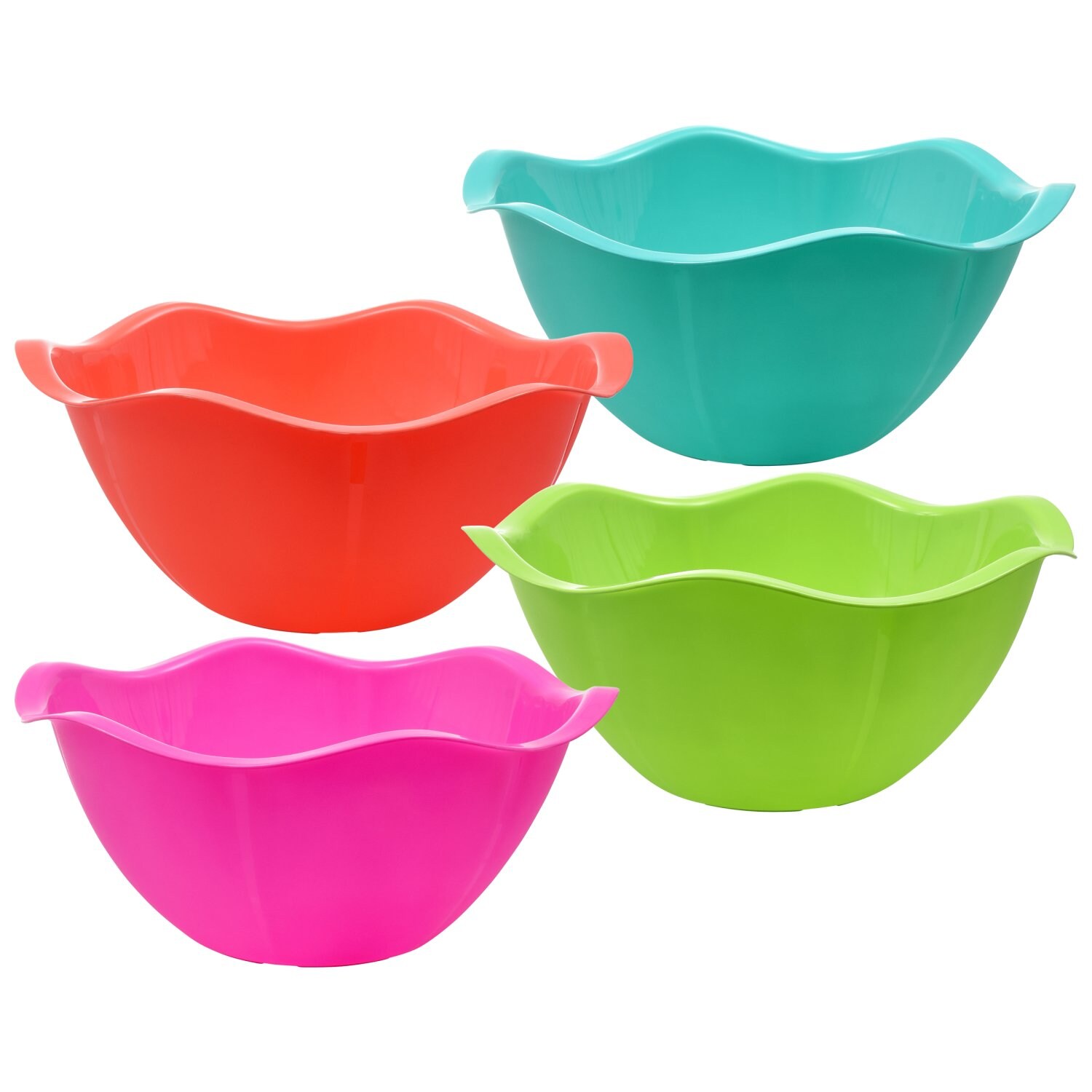 Chips Disposable Serving Bowls Saled Great for Snack Summer Colors Candy Dish 4 Pack Plastic Bowl