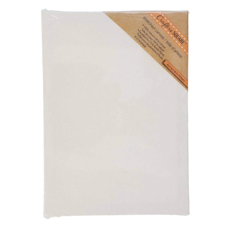 Crafter's Square Stretched White Canvases, 5x7 in.