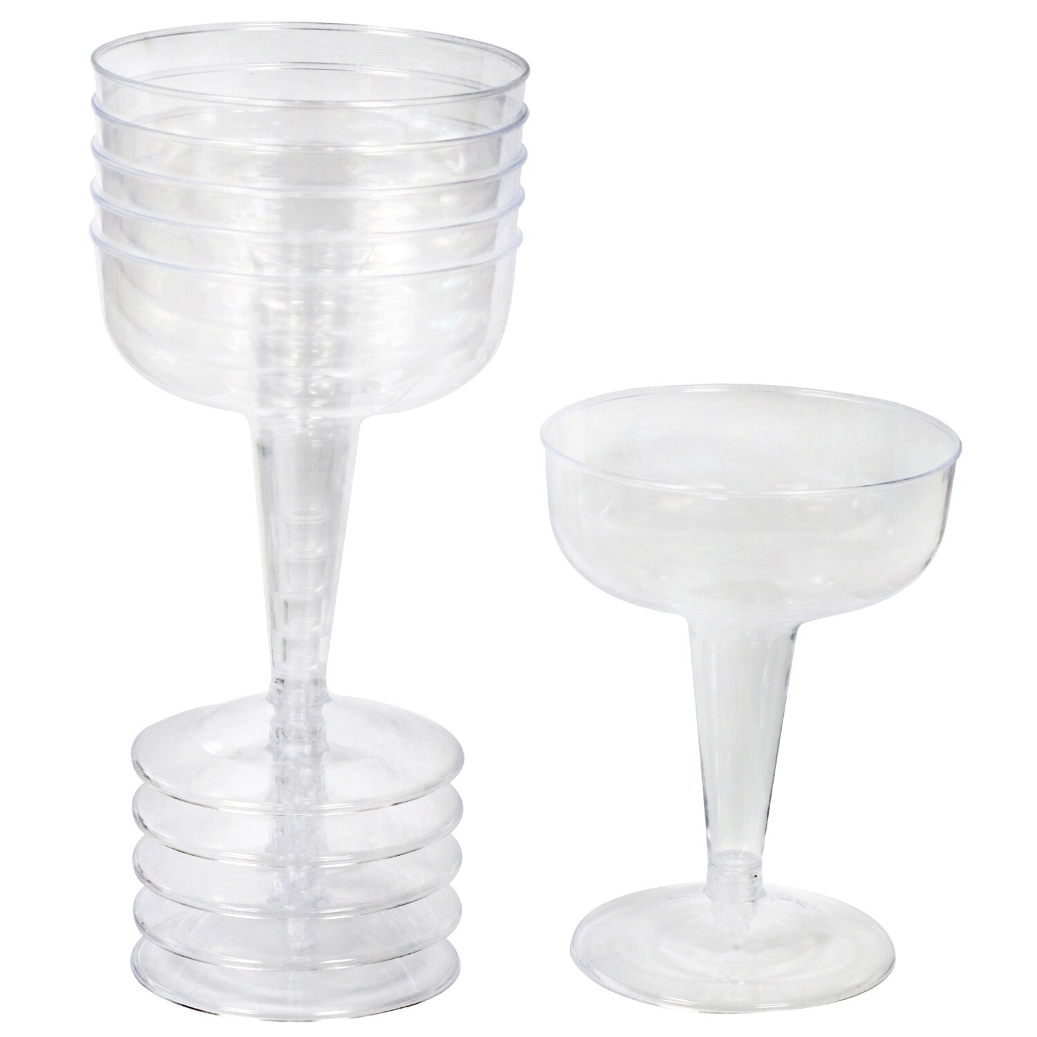Finishes Touches Party Store 12 Disposable Clear Plastic Glasses Champagne Coupe 