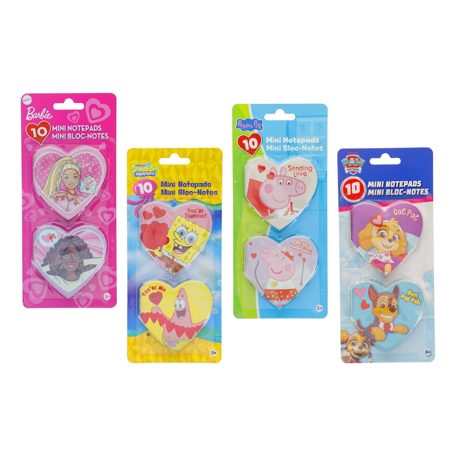 Packthis Notepad Valentine's Licenses Character Notepad, Assorted Characters, 10-pc Pack ...