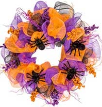 How to Create a Halloween Deco Mesh Spider Wreath