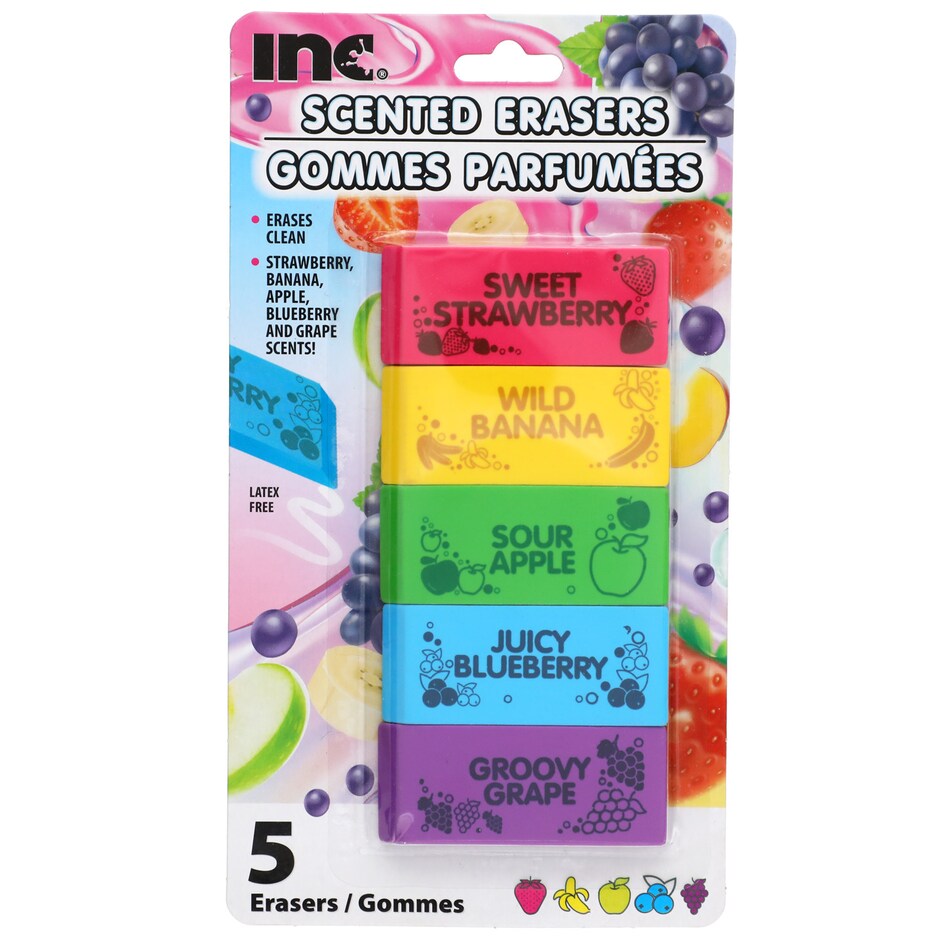 Inc. Scented Erasers, 5-ct. Packs