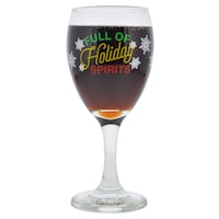 Full of Holiday Spirits Printed Glass Wine Glasses, 10 oz. — Dollar Tree