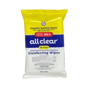 All Clear Multipurpose Cleaning Wipes, 30-ct. Packs