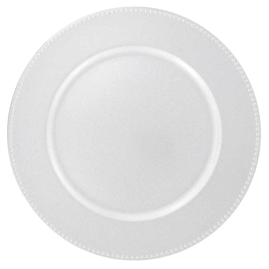 Silver Plastic Charger Plate