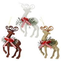 View Christmas House Glitzy Reindeer Ornaments