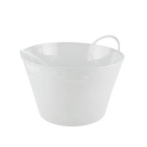 Bulk Flexible White and Blue Plastic Storage Tubs with Handles, 14.25x9 ...