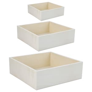Crafter's Square Wooden Decor Boxes with Lids, 4.25x2.25 in.