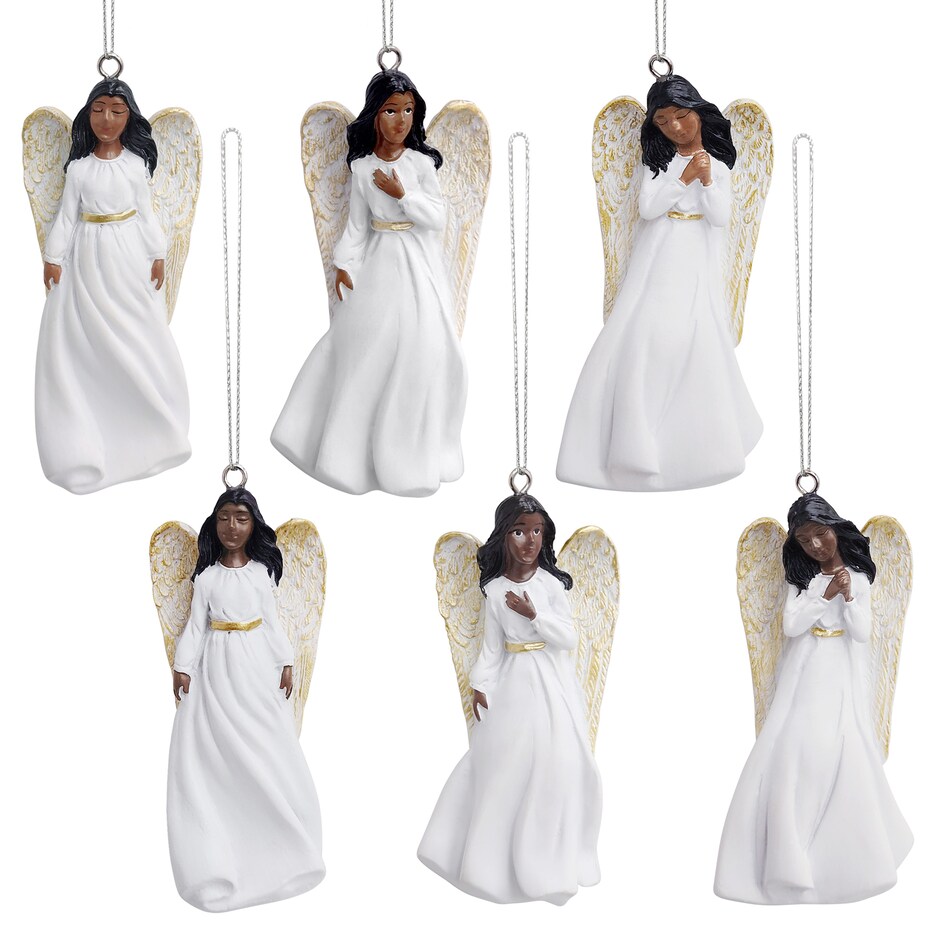 Christmas House African American Angel Ornament, 2.2x4.6x1.25 in.