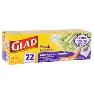 Glad Snack-Size Zipper Storage Bags, 22-ct. Boxes