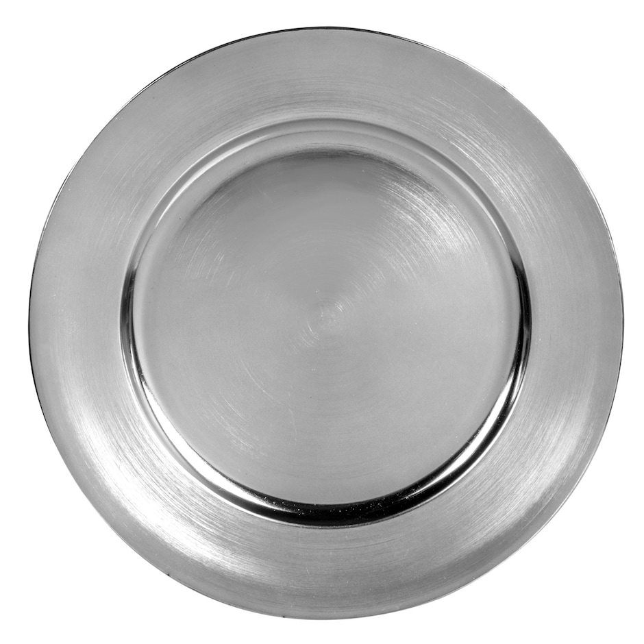 Metallic Silver Plastic Charger Plates