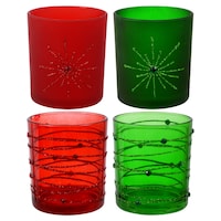 Colorful Glass Holiday Candleholders, 3.125 in. — Dollar Tree