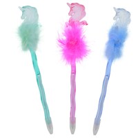 Colorful Faux Feather Unicorn Pens, 9 in. — Dollar Tree