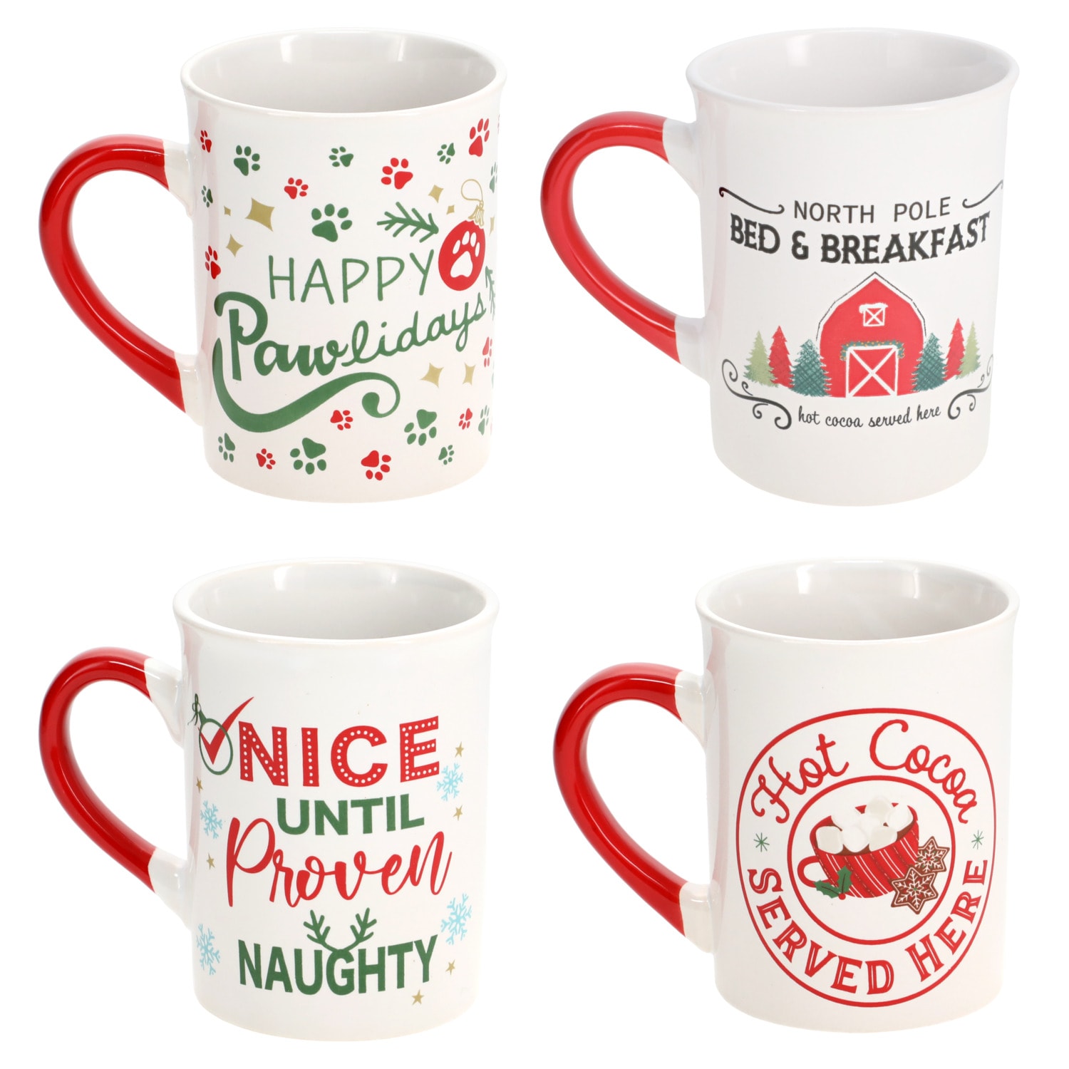 Christmas mugs, set of 4