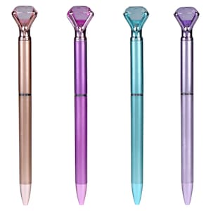 Twistable Ballpoint Pens Diamond Shaped Jewels, 6.5x1 in.