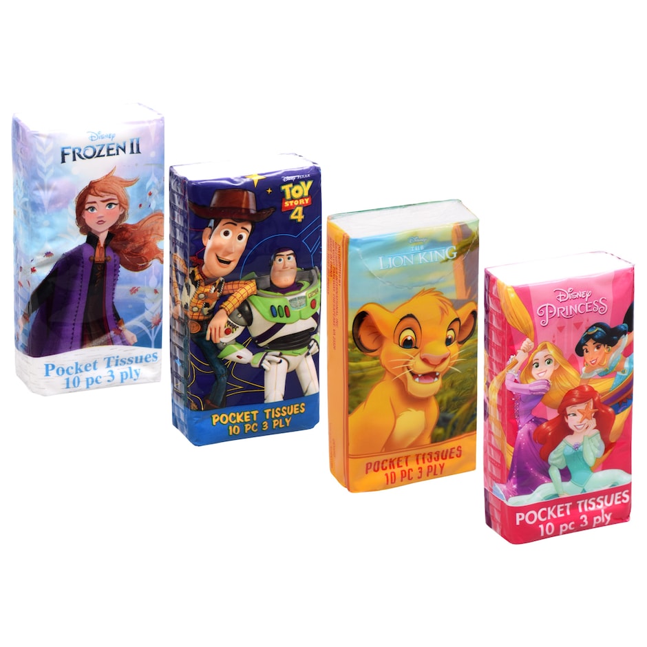 Licensed Character 3-Ply Pocket Tissues, 4-ct. Packs