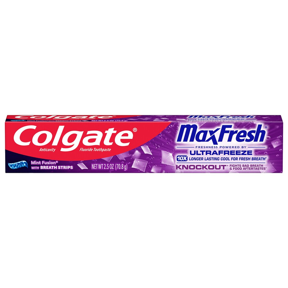 Colgate Max Fresh Knock Out Whitening Toothpaste with Mint Fusion Flavor, 2.5 oz. Tubes