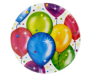 Happy Birthday Balloon Paper Dessert Plates, 60-Count