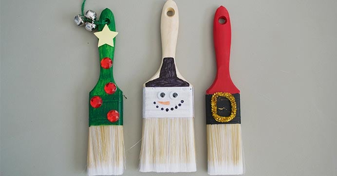 Paintbrush Christmas Ornaments