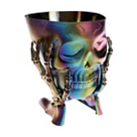 Irridescent black skull candy dish
