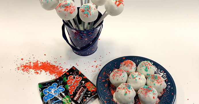 Firecracker Cake Pops