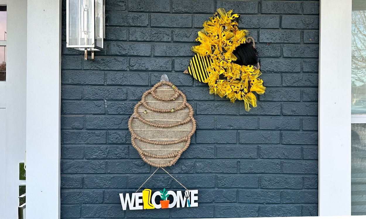 Mustard Brush Bee Decoration, Home Décor