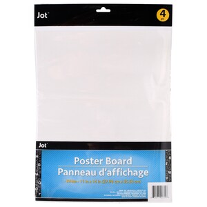 Jot White Poster Board, 4-ct. Packs